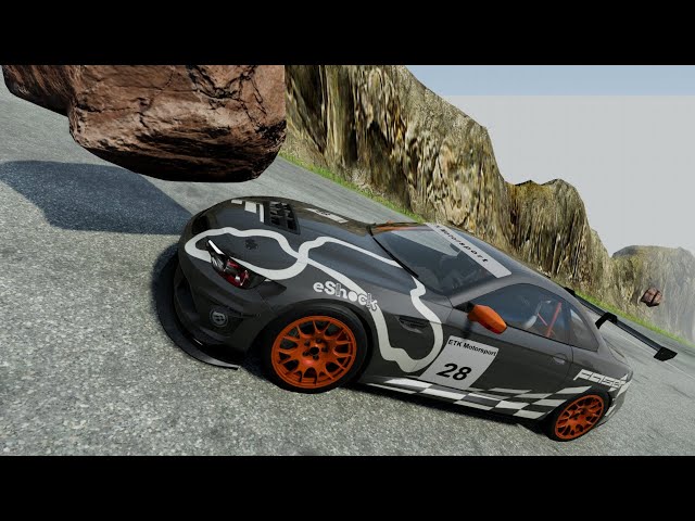 Cars vs Rockslide  BeamNG Drive | Johnny Cage