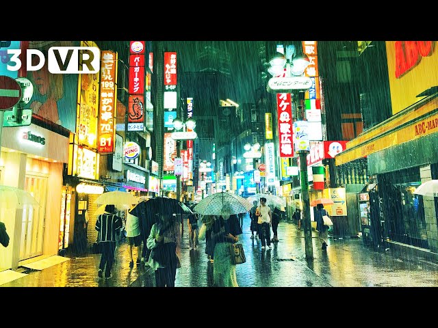 Heavy rain in the Tokyo Shibuya | VR180 VIDEO JAPAN