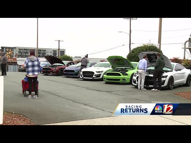 Racing fans attend Cars & Coffee event during Clash weekend