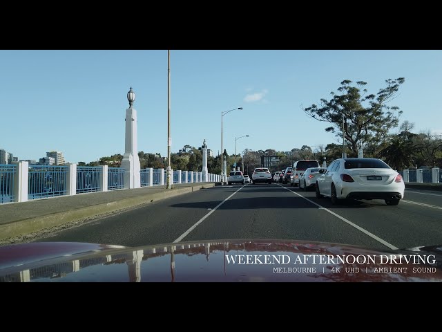 Weekend Afternoon Driving, Melbourne Australia | 4K UHD | Ambient Sound