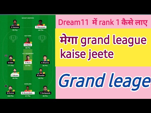 Dream 11 me rank 1 kaise laye IImega grand leage kaise jeete II  how to win mega grand league II