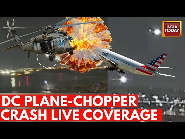 DC Plane Crash LIVE: American Airlines Jet Collides With Military Chopper | Rescue Ops Underway Live