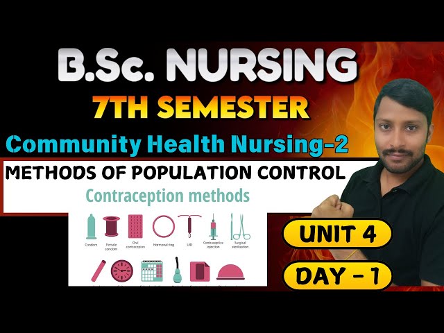 UNIT 4 Population control & its method | TYPES OF CONTRACEPTIVE I bsc nursing 7th sem 2025