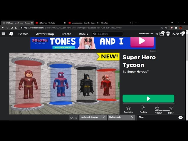 Paying Super Hero Tycoon ROBLOX