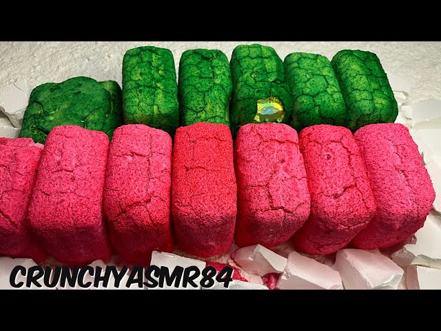 Pink & Green Pasted Blocks | Oddly Satisfying | ASMR | Sleep Aid