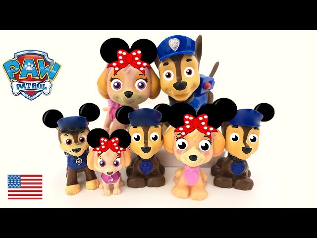 Paw Patrol Toys Skye and Chase Baby First Disney Trip La Pat Patrouille Learn Colors Learning Videos