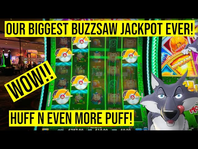 CRAZY HUFF N EVEN MORE PUFF SLOT JACKPOT!! EPIC SUPERBUZZ SAW BONUS!