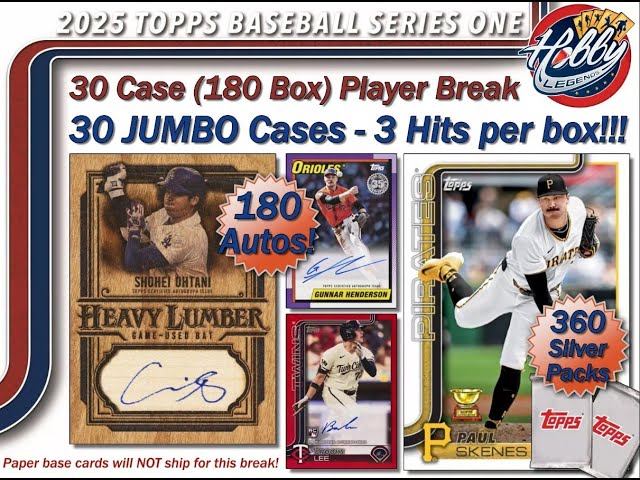 2025 Topps SERIES 1 JUMBO 30 Case (180 Box) Player Break #2 eBay 02/17/2025