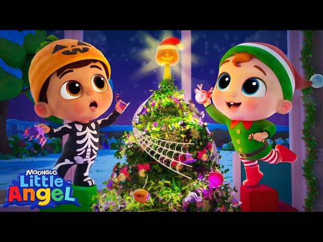 Deck the Halls - Spooky Christmas Tree! | Little Angel Kids Songs & Nursery Rhymes