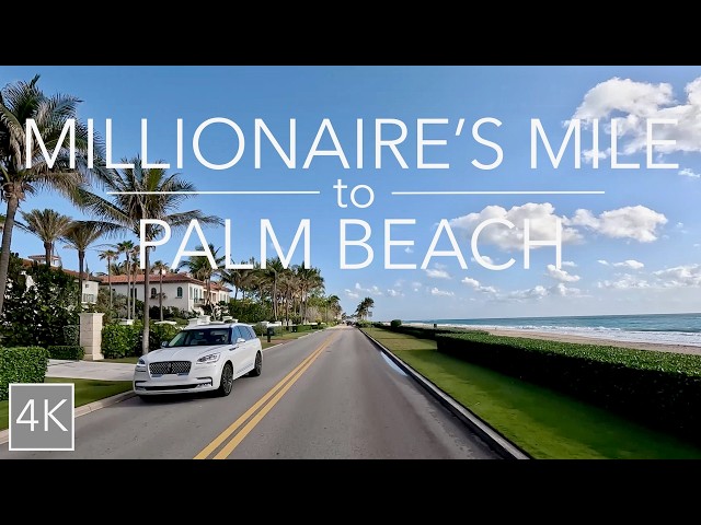 Driving the Millionaire's Mile to Palm Beach - Florida Atlantic Coast Sunrise Drive 4K