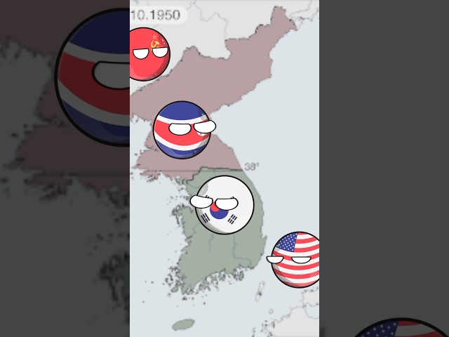 North Korea and South Korea war !! #countryballs #korea #pd2 #animation #shorts #unisoviet #america