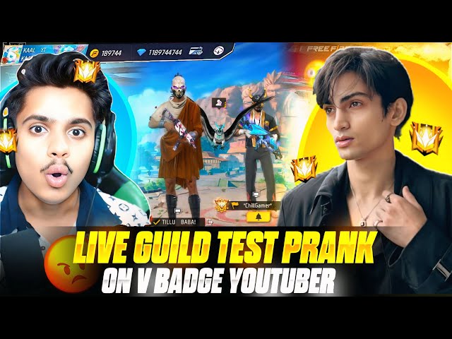 Ultimate Guild Test Prank On BIG YOUTUBER  🤯 Yeh क्या होगया || 1 VS 4 👿 GARENA FREE FIRE