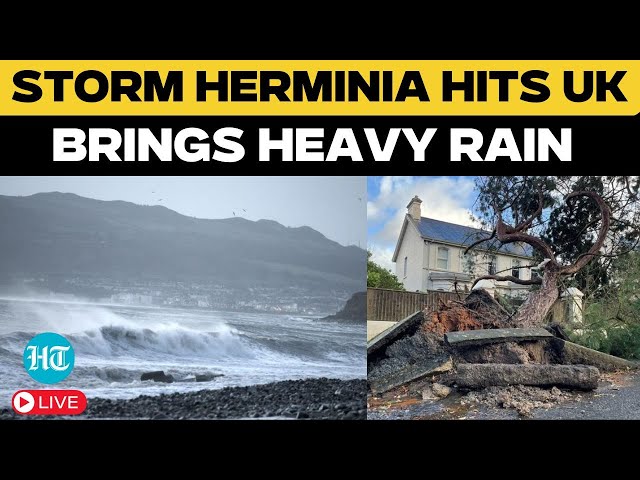 Storm Herminia LIVE Updates: Storm Herminia Brings Heavy Rain | Weather Warnings Across Ireland | UK