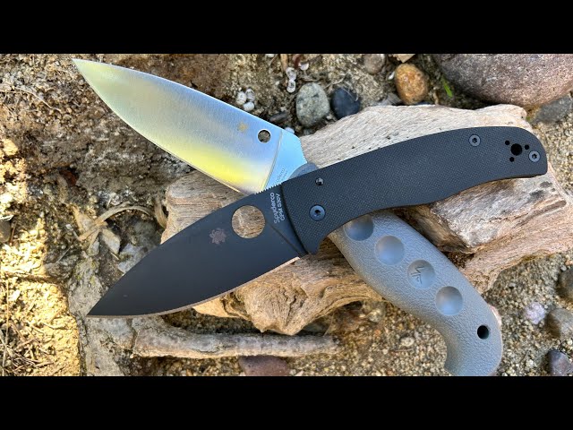 Spyderco Bodacious DLC Blackout And Temperance Sprint Run Gray FRN CruWear PE! #spyderco #bodacious