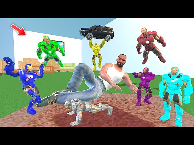 Franklin Found Tiny ColorFul Iron Man Army in INDIAN BIKE DRIVING 3D