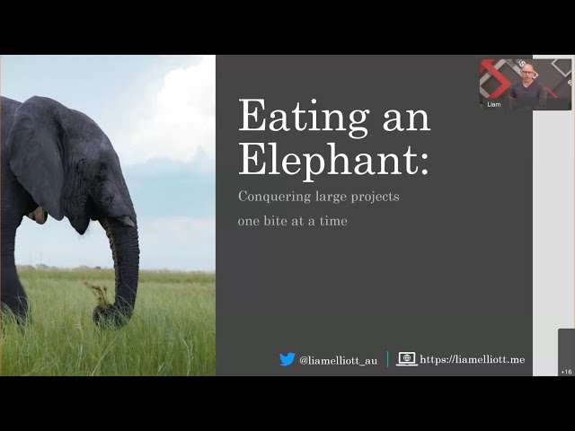 Eating an Elephant: Conquering big projects one bite at a time. - Liam Elliott