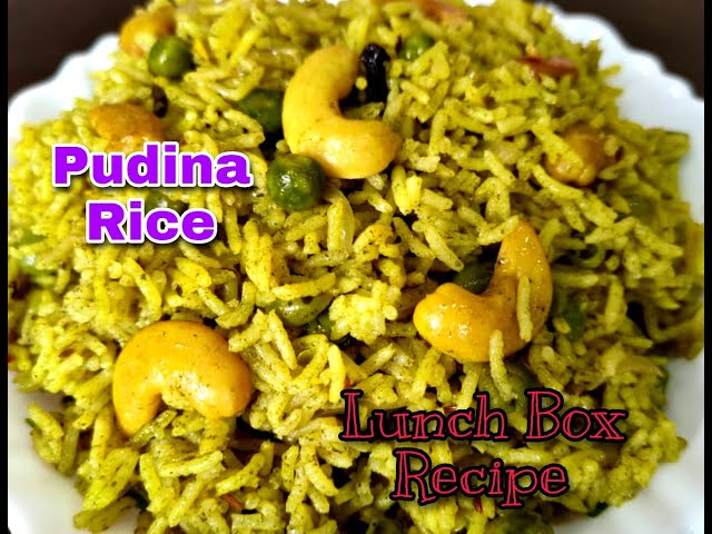 Quick Pudina rice recipe with normal rice | pudina rice in pressure cooker |lunch box idea for kids|