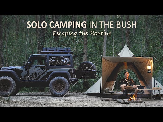 SOLO Bush Camping in Australia [ Relaxing, Campfire cooking, Car: Jeep Wrangler ] SoC 17