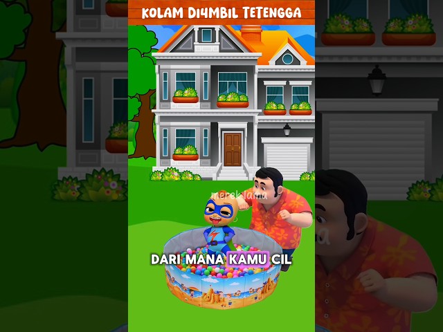 Kolam Udin dirumah tetangga #funny #cartoon #kartun #animasi