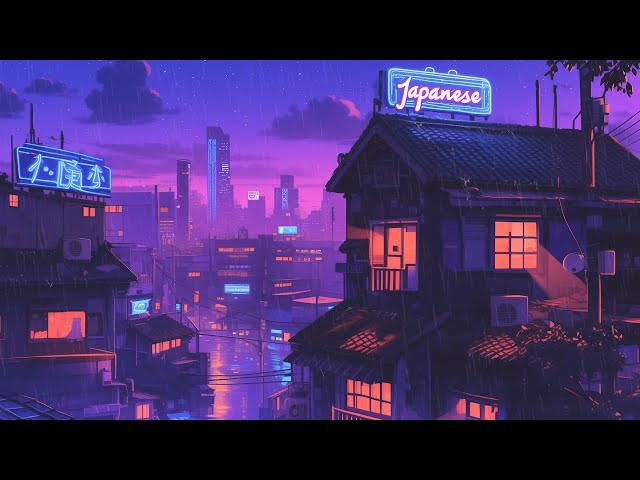 1980s & 90s Lofi Hip Hop Beats 🎶 Retro Vibes & Nostalgic Japanese Town Ambience 🌆 Lofi Rain Playlist