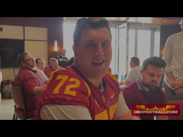 Trojan offensive lineman Andrew Vorhees from USC Media Day