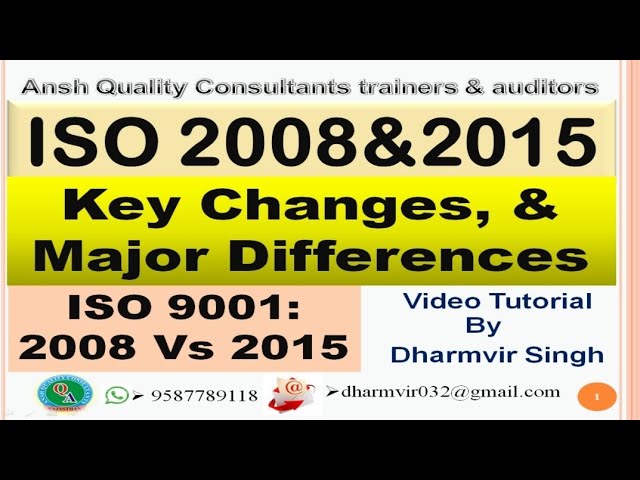 ISO 9001:2015  Key Changes, Major Differences in ISO9001:2015 & ISO9001:2008