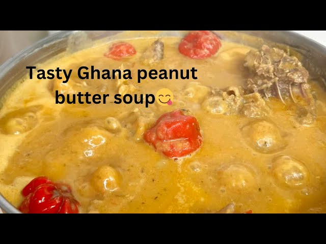 I MADE THIS TASTY AUTHENTIC GHANA GROUNDNUT SOUP| CHICKEN PEANUT BUTTER SOUP.#groundnutsoup