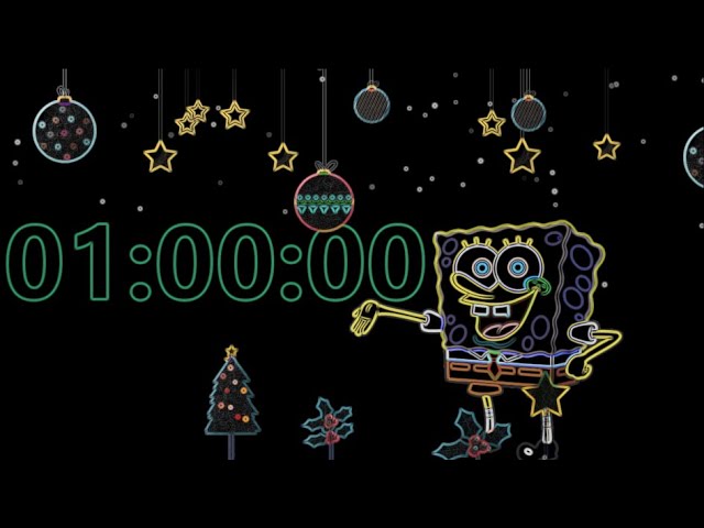 ❌ No Copyright 3D 🕜 1 hour Cartoon Countdown Timer w music 3h Spongebob Christmas Free Video Editor