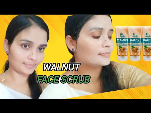 WALNUT FACE SCRUB || How To Use || All Skin Types  Remove Dead Skin Cells In Apollo[ Telugu Review ]