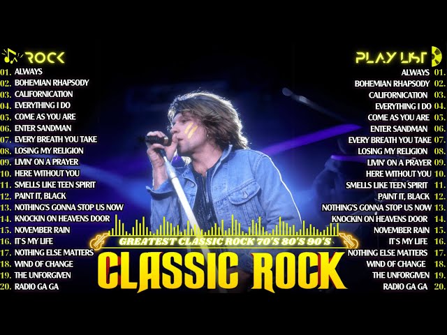 Greatest Hard Rock Songs 80s 90s Full Album  🎸 Bon Jovi, Guns N' Roses, Nirvana, Metallica, ACDC