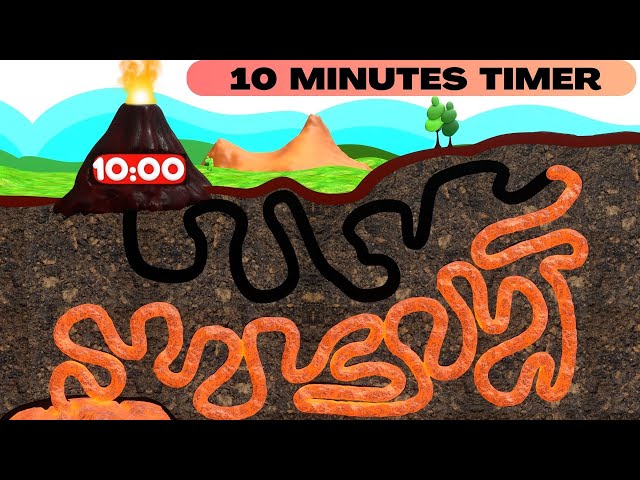 10 Minute Timer | 10 minute timer with VOLCANO | 10 Minute Timer Bomb |