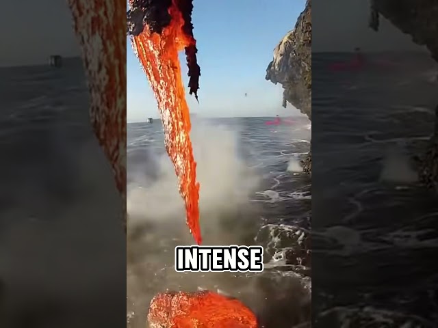 LOOK WHAT HAPPENS when LAVA touches the ocean!