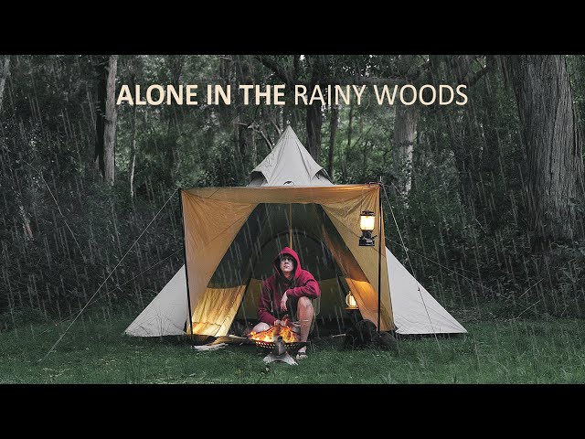 SOLO Tipi Tent CAMPING in RAIN