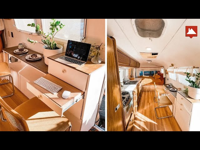 45 Year Old Vintage Camper Given a Modern Bohemian Tiny House Makeover!