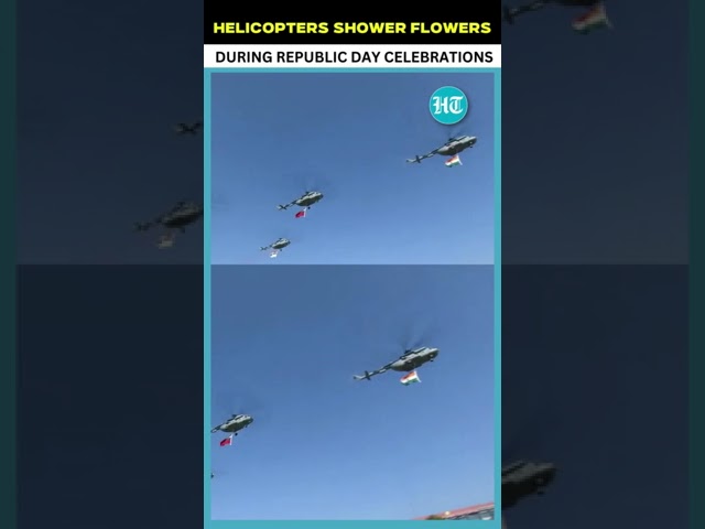 IAF Helicopters Shower Flower Petals Over Kartavya Path During 76th Republic Day Parade | #shorts