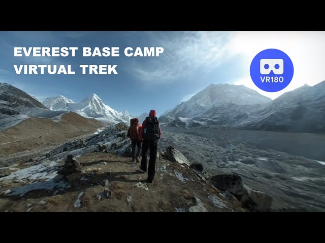 HIMALAYAN GLACIER near Everest Base Camp in VR180 (Khumbu Glacier, Lobuche, Nepal) // 3D PAN AROUND!