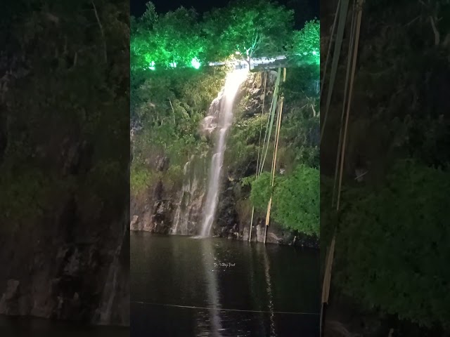 Waterfall night view #youtubeshorts