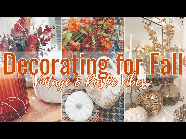 2024 FALL DECORATING IDEAS | VINTAGE & RUSTIC FALL DECOR | FIREPLACE MANTEL & SHELF STYLING IDEAS