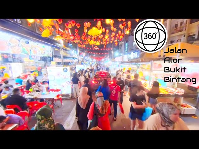 360 degree video of Jalan Alor Bukit Bintang Kuala Lumpur, in day and night lights