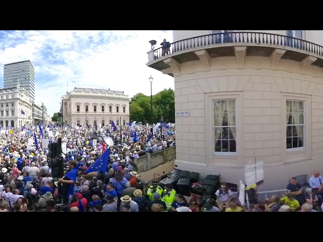 4k version - 360 camera #PeoplesVoteMarch Brexit demonstration London, 12:30pm 23rd June 2018