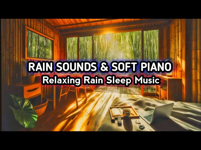 11 Hours Relaxing Sleep Music with Rain Sounds - Peaceful Music in the Warm Bedroom, Stress Relief