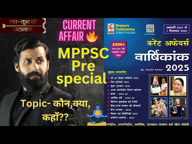 Speedy Magazine Marathon/Yearly Current Affairs/2025/MPPSC/G20/Awards/Appointment/Fest