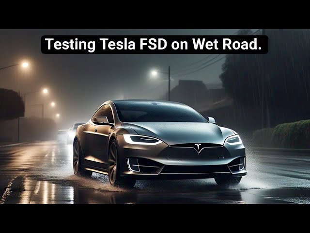 Tesla Model S self-driving on Wet Road | #tesla #teslamodels #selfdriving @tesla @TeslaFlex #ev