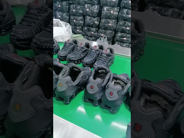 "Inside Nike Black Sneaker Production | Factory Tour #ShoeWholesale #NikeFactory #SneakerBusiness"