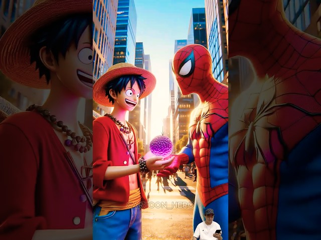 One Piece - Devil Fruit Gomu Gomu no Mi - Spiderman vs Joker vs Deadpool #shorts #spiderman #joker