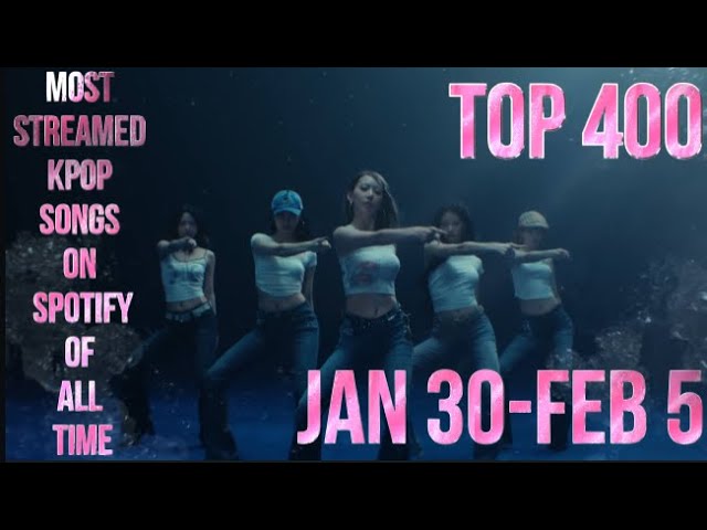 TOP 400 MOST STREAMED KPOP SONGS ON SPOTIFY OF ALL TIME (JAN 30-FEB 5