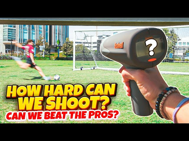 We Shot The Ball This Hard?! CAN WE BEAT THE PROS?! Speed Radar Gun Testing!