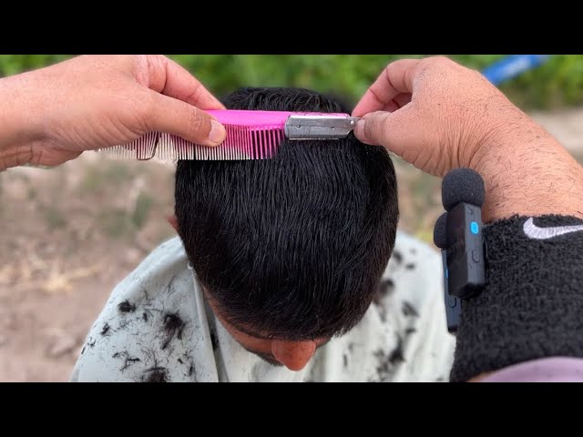 ASMR HEALTHY BARBER CUTTING THE HAIR | HAIRCUTTING IN MY VILLAGE#asmrhaircut