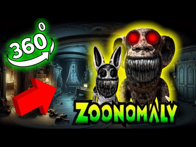 360º VR Zoonomaly in the Horror Playground: Smile Cat, Monster Coala, Monster monkeys, Monster Bunny