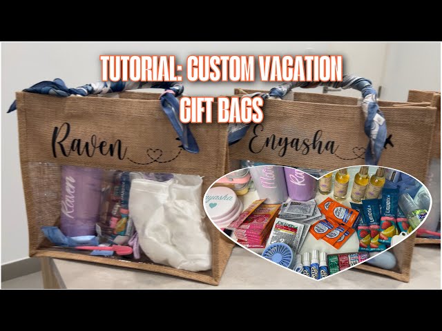 CUSTOM VACATION GIFT BAGS | FULL TUTORIAL | BEGINNER FRIENDLY CRICUT PROJECTS